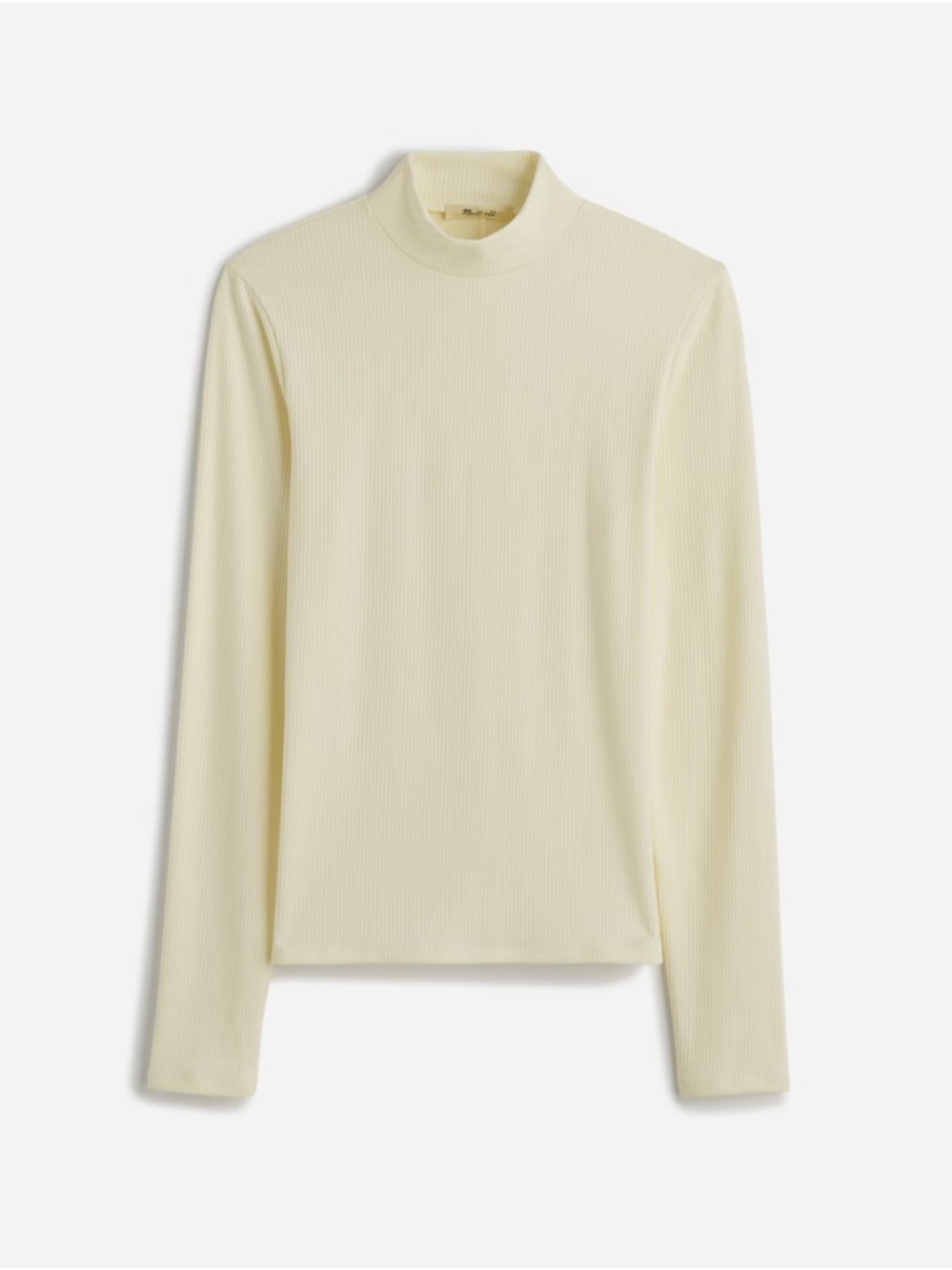 Madewell Off-White Ribbed Mock Neck Tee Size M